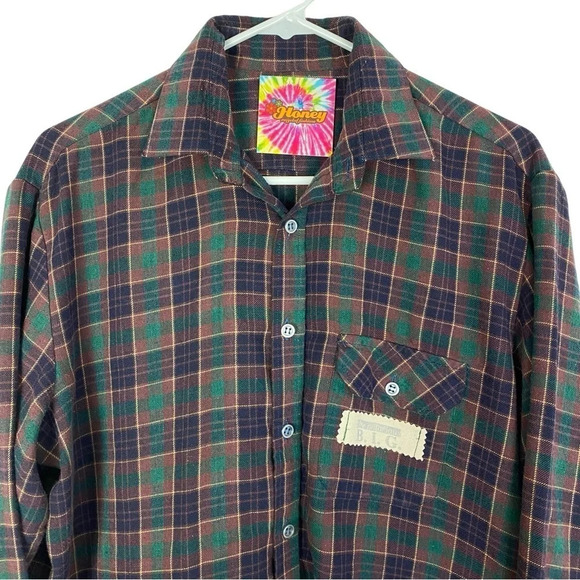Notorious BIG Flannel Shirt Mens Large Medium Unisex Biggie Smalls Retro Plaid - Picture 3 of 15